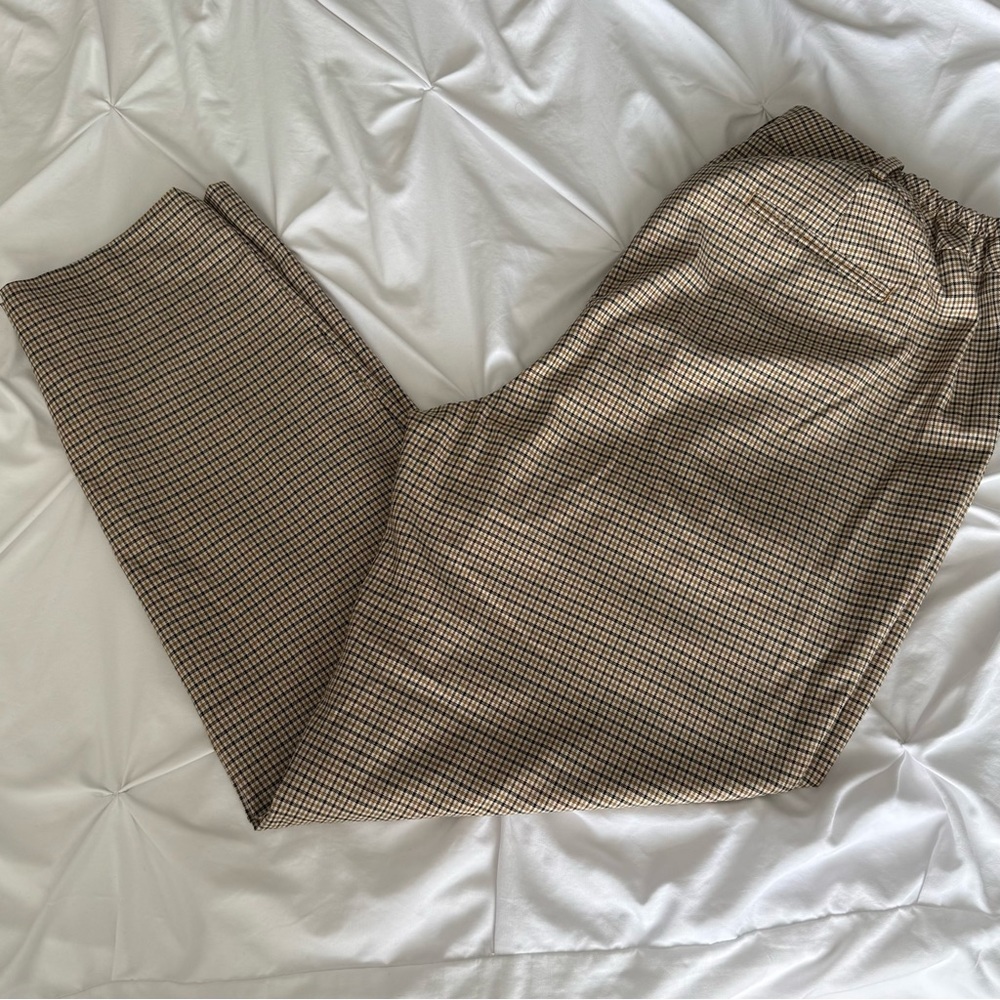 Talbots Brown Checkered Trousers